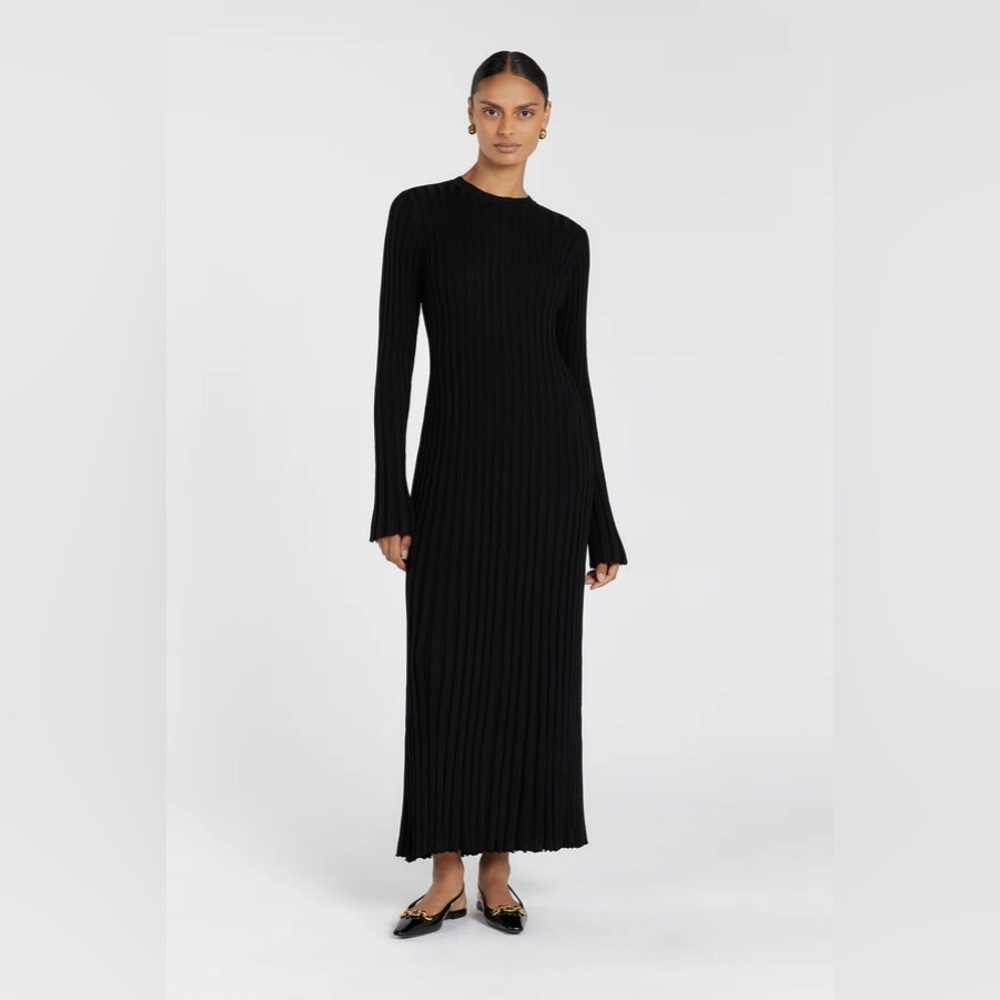DISSH ADA BLACK LONG SLEEVE MIDI DRESS